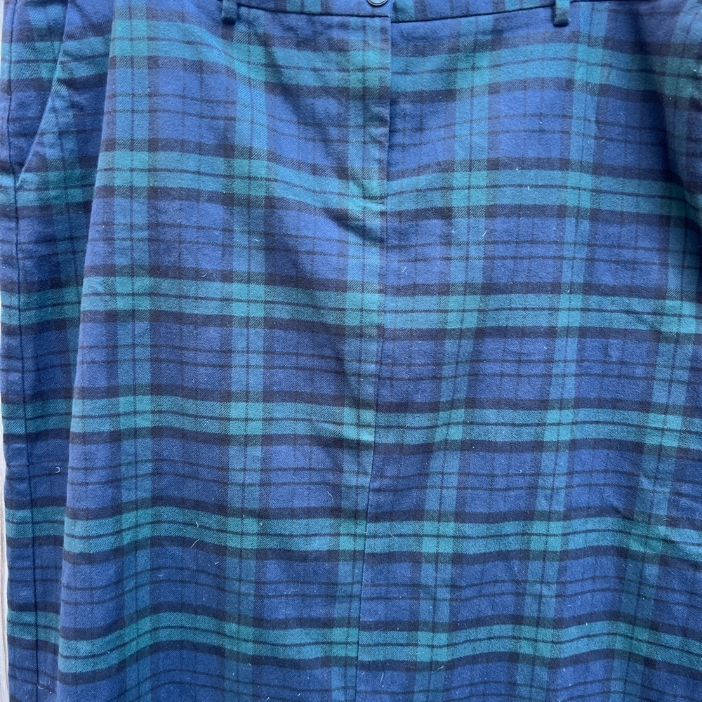 LL BEAN Tartan Black Watch Plaid Skirt Women’s 22W - Picture 2 of 12